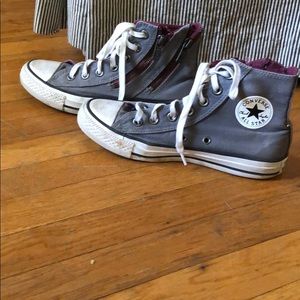 Convert shoes dark red on the inside gray